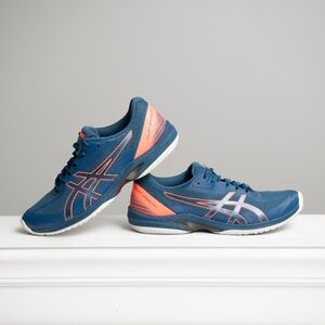 ASICS Solution Speed FF 10.5 Herringbone Blue Orange Hard Court Sneaker 1041A092